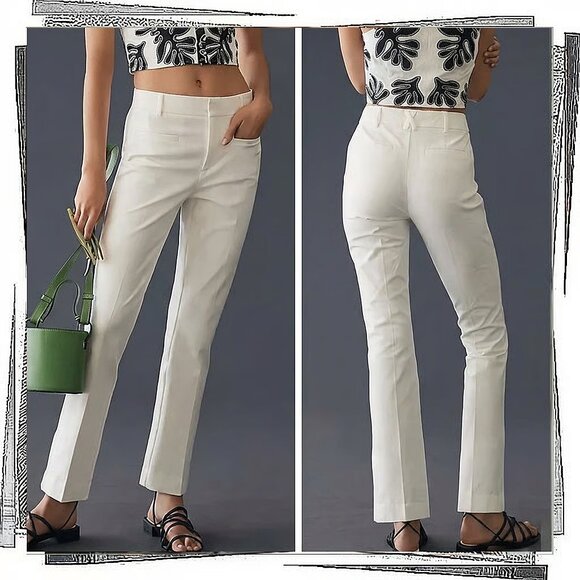 Anthropologie Pants - NWT: White Slim Kick Flare Pants (2) by Maeve